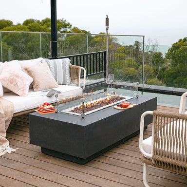 The outdoor place is looking nice with this Granville Fire Table by Elementi in dark grey