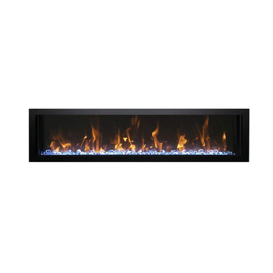 WM-Extra Slim Smart Electric Fireplace with black steel surround WITHOUT BACKGROUND