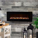 Winslow Wall-Mounted Table Top electric fireplace is placed in a wooden accent wall to provide heat