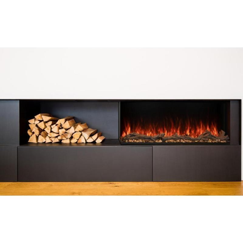 showcasing the realistic flames on the Modern Flames Landscape Pro Multi 56