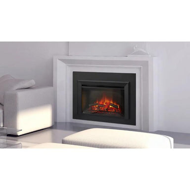 the Electric Insert Fireplace by SimpliFire looks great in an all white walls