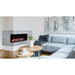 the Scion Trinity Built-In Electric Fireplace looks pretty elegant in a gray white themed room