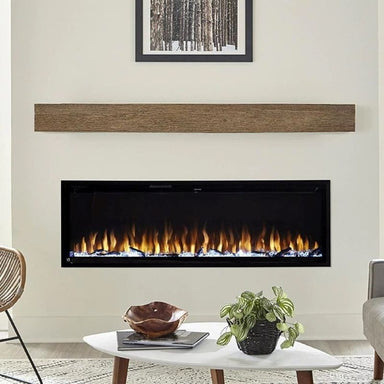 Touchstone Sideline Elite Smart Electric Fireplace with rustic mantel