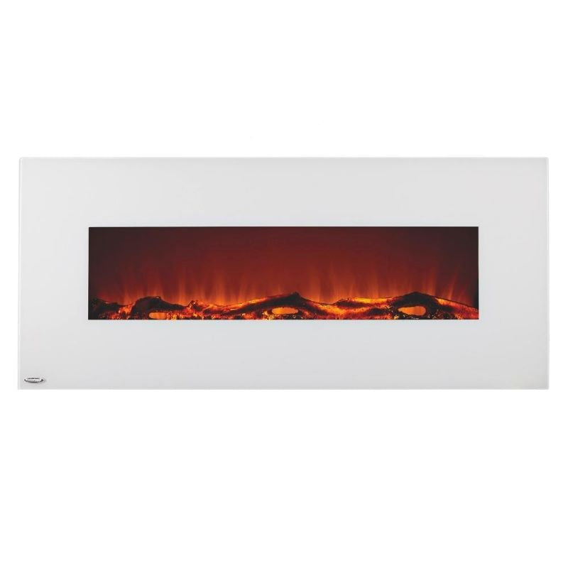 Touchstone Onyx 50" Wall Mounted Electric Fireplace with white frame front